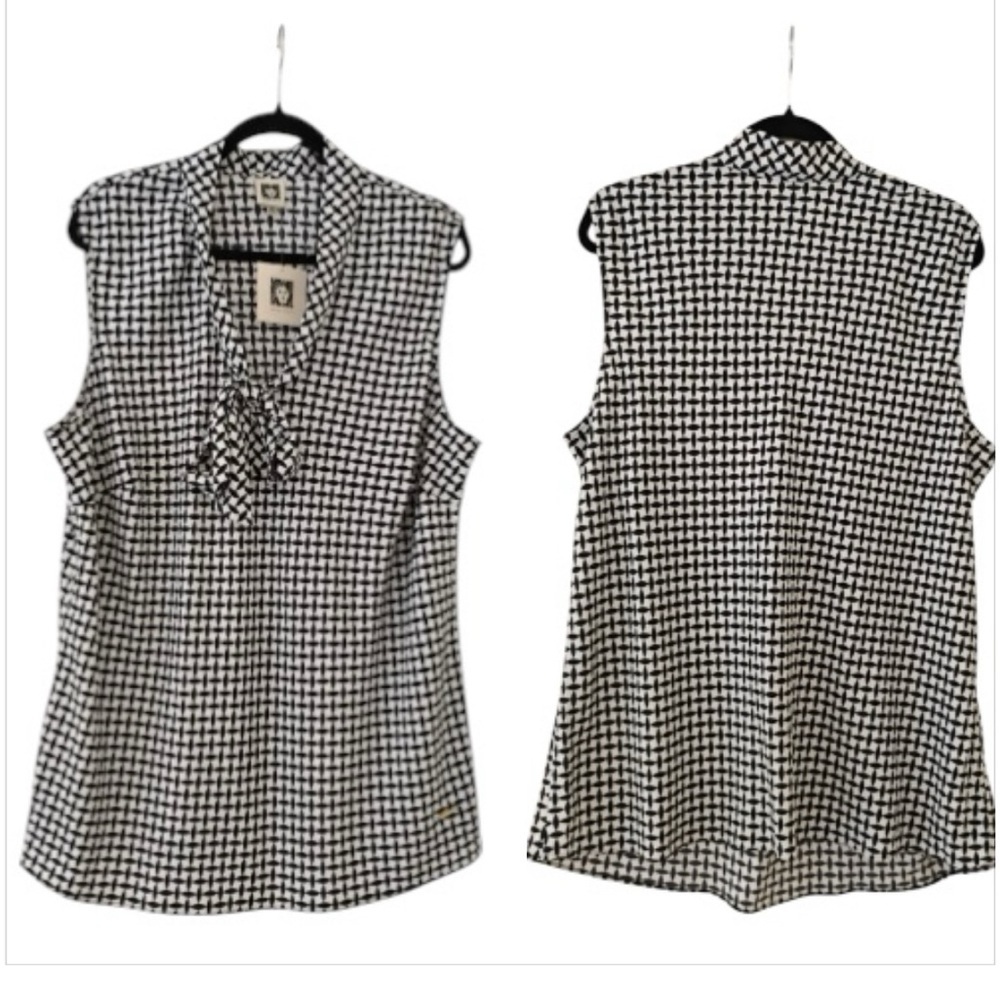 Ann Klein Black and White Fitted Graphic Blouse. Size 2X - Picture 2 of 12